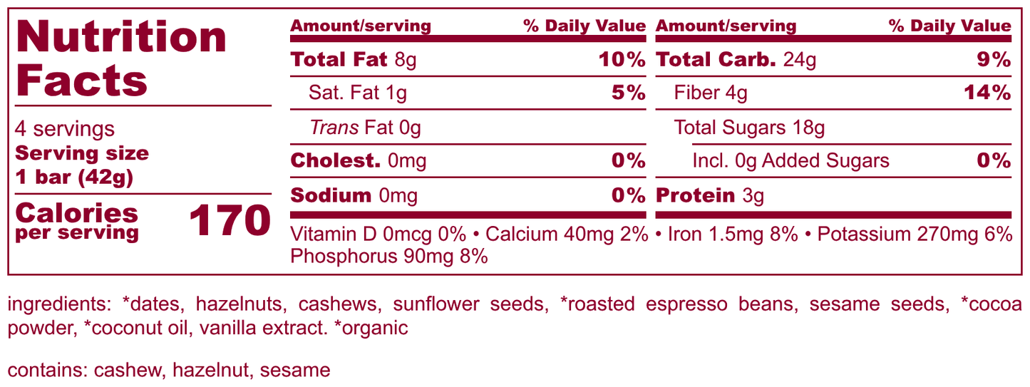 4-Pack Hazelnut Mocha (1.4 oz Bars)